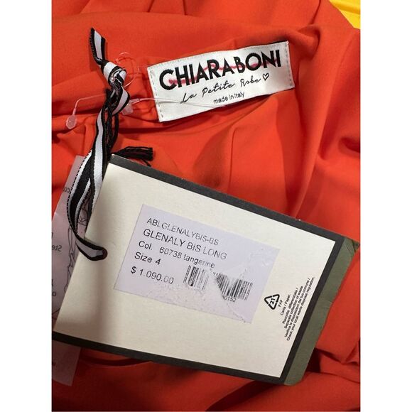 Chiara Boni La Petite Robe Glenaly Floral-Appliquéd Jersey Gown In Tangerine Siz - Picture 10 of 10